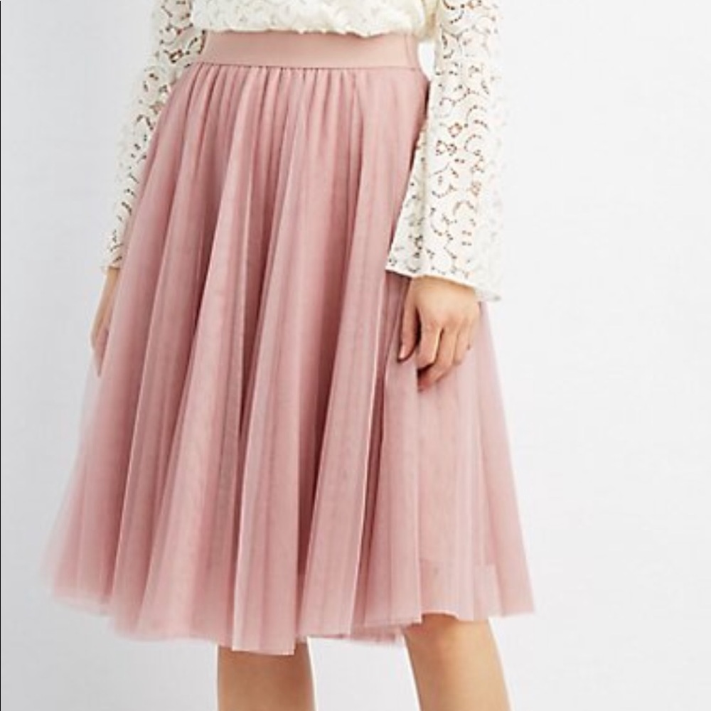 Charlotte Russe Maroon Tulle Midi Skirt
